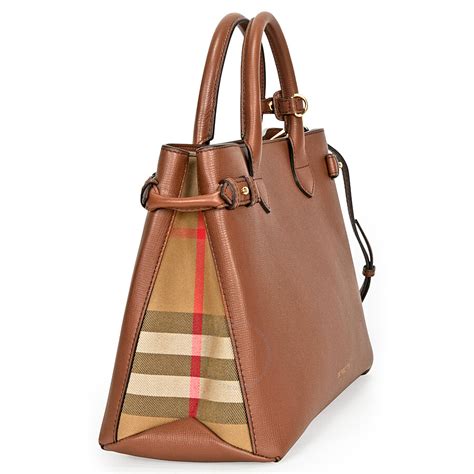 burberry banner bag tan|Burberry Medium Banner House Check Leather Tote .